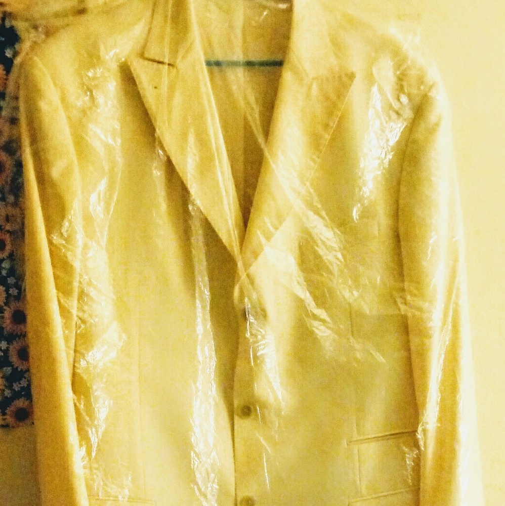 Women's white pinstripe suit blazer